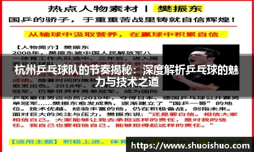 杭州乒乓球队的节奏揭秘：深度解析乒乓球的魅力与技术之道