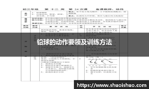 铅球的动作要领及训练方法